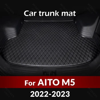 Bilens Bagagerum Måtte Til AITO M5 2022-2023 Brugerdefinerede Bil fragt liner tæppe Tilbehør Auto boligindretning