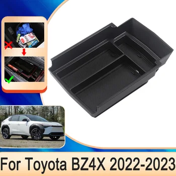 for Toyota bZ4X EA10 Subaru Solterra 2022 2023 Bil-Kort Telefon Lomme Arrangør Centrale Armlæn Opbevaring Boks Accesorios Para Auto