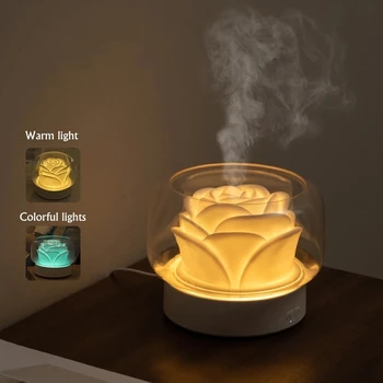 BPA Fri Aroma Diffuser 400ML Moutain View Æterisk Olie Aromaterapi Difusor Med Varme og Farve-LED-Lampe Humidificador