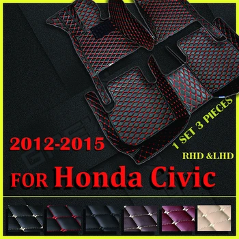 Bil gulvmåtter til Honda Civic 2012 2013 2014 2015 Tilpasset automatisk skoindlæg bil tæppe dækning