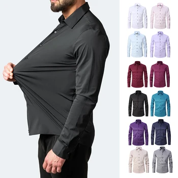 Foråret Mænds Sociale Skjorte Slim-Business Skjorter Mandlige Lange Ærmer Casual Formelle Elegante Shirt, Bluser, Toppe Man Mærke Tøj