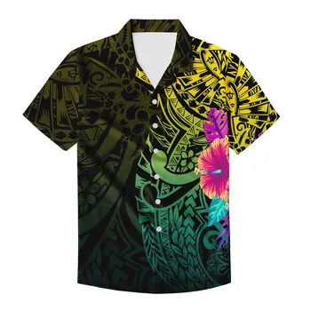 2023 Mænds Shirt Sommer Mode Harajuku Plus Size Polynesiske Hawaii Mænd Casual Løs Korte Ærmer-Knappen Beach t-Shirts Til Mænd