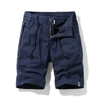 Mænds Militære Cargo Shorts beskåret bukser til mænd løs lige sommeren casual bukser til mænd multi-lomme bomulds-overalls, shorts 38