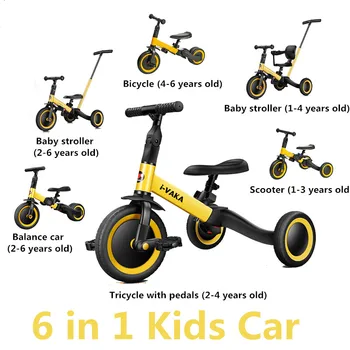 Children ' s Trehjulet Cykel Multifunktionelle Balance-Scooter Pedal 3 i 1 Glidende Bil Udendørs Legetøj for Børn Gave Til 1-6 År