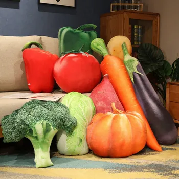 Kawaii Simulering Vegetabilske Plys Legetøj, Livagtige Fyldt Pude Tomater, Broccoli, Aubergine, Gulerødder, Kartofler Dukke Smide Pude