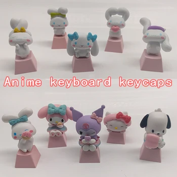 Hello Kitty Sanrio Kuromi Cinnamorol Pochacco Min Melodi Søde Cherry Mx Custom Mekaniske Tastatur Tasterne Anime Handling Figur