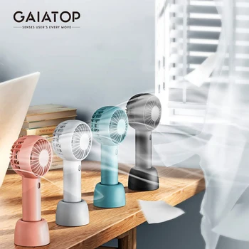 GAIATOP Bærbare Fan Mini Håndholdt Ventilator USB-Genopladelige 3 Hastighed Personlige Håndholdte Lille Lomme Ventilator med Base for Indendørs Udendørs