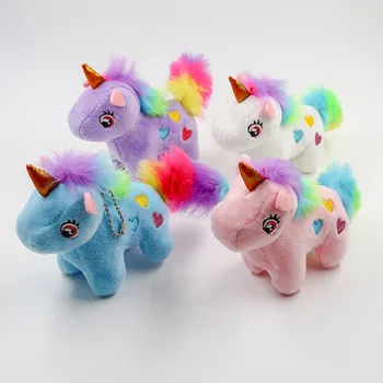 Nye Unicorn Plys Legetøj Bløde Fyld Populære Tegnefilm Unicorn Dukke Dyr Hest Nøglering Toy Små Vedhæng Legetøj til Børn, Piger
