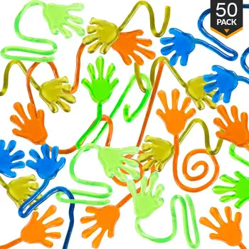Nye 50stk Part Favoriserer Forsyninger Vinyl Klistrede Hænder Slap Squishy Toy Spil Pinata Fyldstoffer Behandle Taske Bryllup Favoriserer Tilfældige Farver