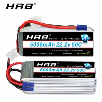 HRB 6S Lipo Batteri 22.2 v 3300mah 4000mah 5000mah 6000mah Drone-Batteri med XT90 EF5-stik til SAB helikopter WJ-700 800