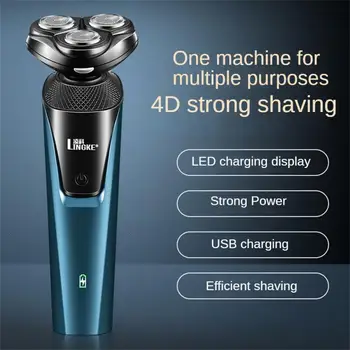 3 I 1 Tre-hoved til Barbermaskine Sæt Mænd El-Vaskbar Shaver USB-Genopladelige Shaver Flydende skærehoved til Intimbarbering Gaver Til mænd