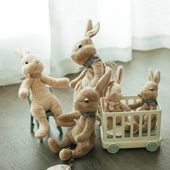 Brun Kanin Plushie Dejlige Søvnige Kanin Bamser Til Baby, Håndlavet Lille Kanin Udstoppede Dyr Legetøj Selskab Dukke til Toddler