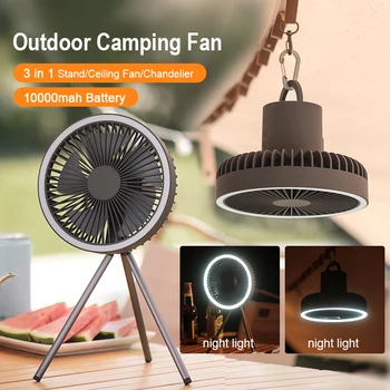 Bærbare Camping Fan Genopladelige Multifunktionelle Mini Fan USB Udendørs Camping Loft Ventilator Led Lys Stativ Stå Desktop-Fan