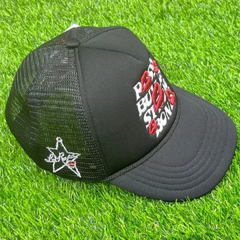 2022 Læber Star Broderi Mønster Hat For Mænd Flad Kant Baseball Cap Fritid Udendørs Solcreme Cap Casquette Homme Marque Luxe