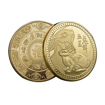 2023 Kinesiske Kanin Collectible Mønter Heldig Tolv Stjernetegn Guld Mønt Vintage Collection Souvenir Nye År Dekorativ Gave