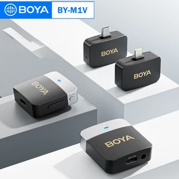 BOYA AF-M1V Trådløs Lavalier Mikrofon-System Til iPhone og Android-Smartphone-Kamera Type C, Lyn mic Video Optagelse Live