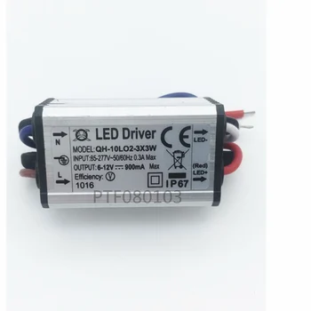 1stk Vandtæt Strømforsyning AC 110 220V LED Driver 2-3x3W 10W 900mA til 10w led High power chip lys