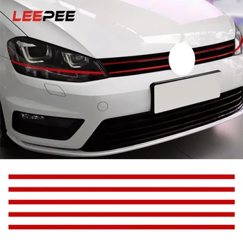 LEEPEE Reflekterende Klistermærker Bil Strip Mærkat For VW Golf 6 7 Tiguan Bil Styling, Auto Dekoration Foran Hood Grille Decals