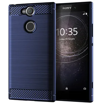 Sony Xperia XA2 Plus H4413 Tilfælde Farvet kulfiber Huden Blød Silikone Cover Case Til Sony Xperia XA2Plus XA2 Ultra H4213