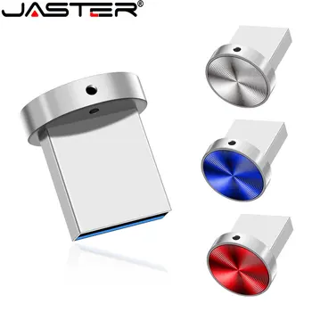 JASTER Super Mini-Knap USB-Flash-Drev 64GB Høj Hastighed Pen Drive 32GB Metal Memory Stick 16GB Blå Pendrive Gratis Brugerdefinerede Logo
