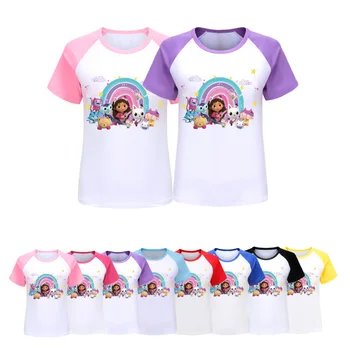 Gabbys Dukkehus Kids Tøj Cosplay T-Shirt Piger Drenge Bomuld kortærmet T-shirts Sommer Toppe Børn Sports t-Shirts Tøj