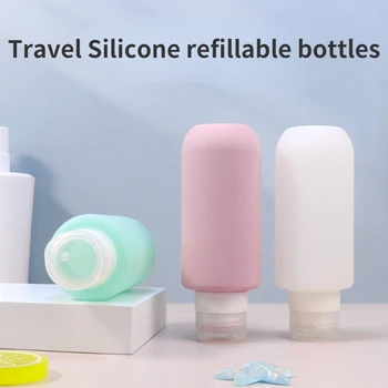 1 stk 200ml Stor Kapacitet Bærbare Silikone Rejse Genpåfyldelig Flaske Shampoo, Body Wash Emulsion Flaske Udendørs Rejse Container