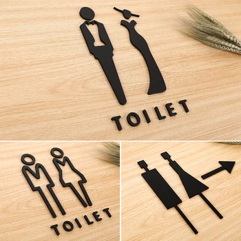 Mænd Kvinder Toilet Tegn 3d Kreativ Skiltning Antal Akryl Sign-Adresse Plader Badeværelse Kreative Personlighed WC Plak Brugerdefinerede