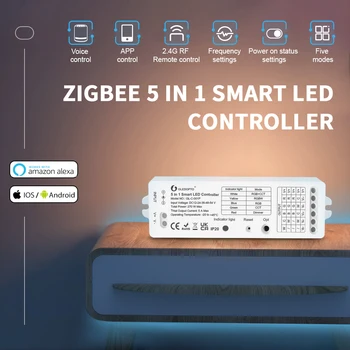 Gledopto Zigbee 3.0 DC12-54V 5 i 1 RGBCCT/RGBW/RGB/ CCT/Lysdæmper LED Strip Controller Kompatibel Med APP/Voice/RF Fjernbetjening