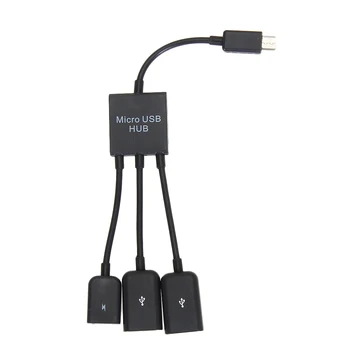 3 in1 Multi-funktion Dual Micro USB OTG Hub Adapter Kabel Mandlige og Kvindelige Dual Micro USB 2.0 Host OTG Hub Adapter Kabel