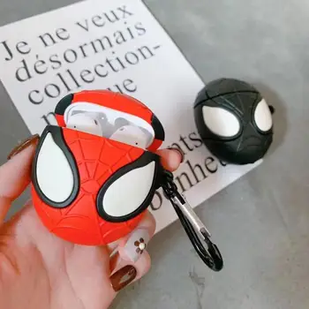 Marvel Spiderman Øretelefon Sag For Apple Airpods 1 2 Silikone Trådløse Bluetooth Hovedtelefoner Dække Med Krog Til Airpods 1/2