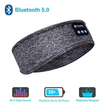 Trådløse Bluetooth Hovedtelefoner Sovende Musik, Sport Hovedtelefoner Hovedbøjle Tynd Og Blød Elastisk Behageligt Headset Med Aftageligt Øje Maske