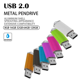 Farverige USB 2,0 Flash-Drev, Pen-Drev 2 GB 4 GB 8 GB 16 GB Stick Memory Stick 32GB, 64GB USB Stick Gaver Custom LOGO