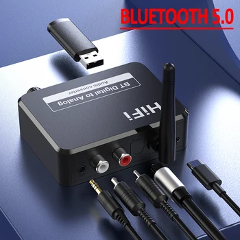 Digital til Analog Audio DAC Converter Spdif Optisk Fiber Signal til 3.5 3.5 MM AUX-2 PHONO-Forstærker, Bluetooth-Dekoder 5.0-Modtager