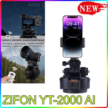 ZIFON YT-2000 AI Ansigt Styr YT-1200 Rotation Panorama Fjernbetjening Pan Tilt Motoriseret Stativ El-hoved til Telefoner, Kameraer
