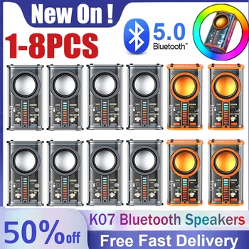 Af k07 Mecha Højttalere TWS Stereo Trådløse Bluetooth-5.0 Subwoofer-Højttaler RGB Lyd, Lys, Rytme 3 LED-Lys former for Home Party
