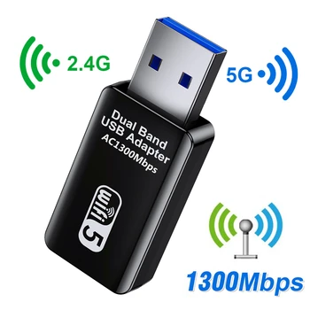 Wifi USB-Wifi-Adapter 5 Ghz Wi-fi-Adapter 3.0 USB-Ethernet-Wifi-Antenne 1300Mbps Wi-fi-Netværk Kort 2,4 G 5 ghz-Dongle Til PC