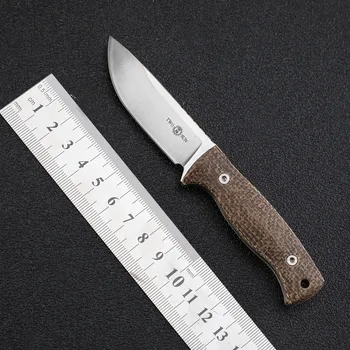 TWOSUN TS247 M390 Stål Fixed Blade Knife Med K Kappe Hør Håndtere Udendørs Camping Jagt EDC Af Knive